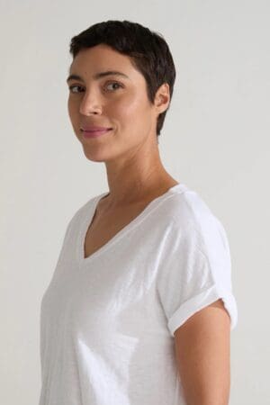 Linen Cotton Jersey V-Neck