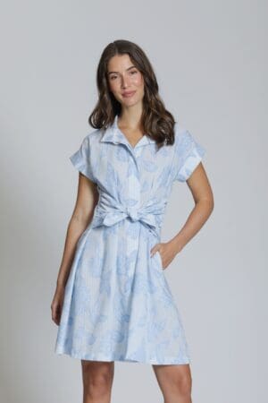 Chambray Shirt Dress W/Ties