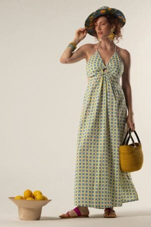 Ibiza Summer Halter Maxi Dress
